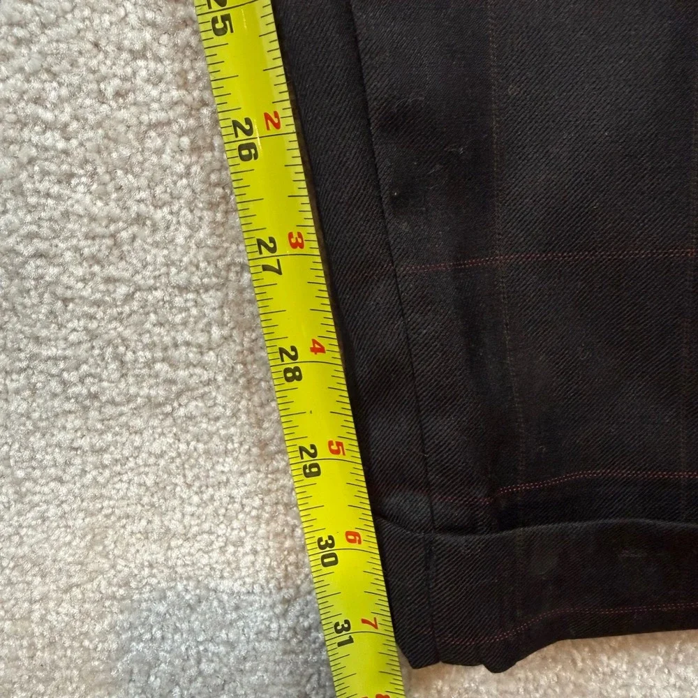 Jos. A. Bank Suit Mens 44LG Dark Brown Windowpane 100% Wool Signature Collection